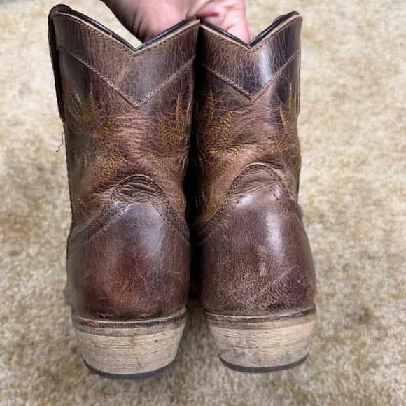 Dingo Leather Western Cowboy Boots Women’s 9 Brown Distressed Embroidered - Picture 6 of 15